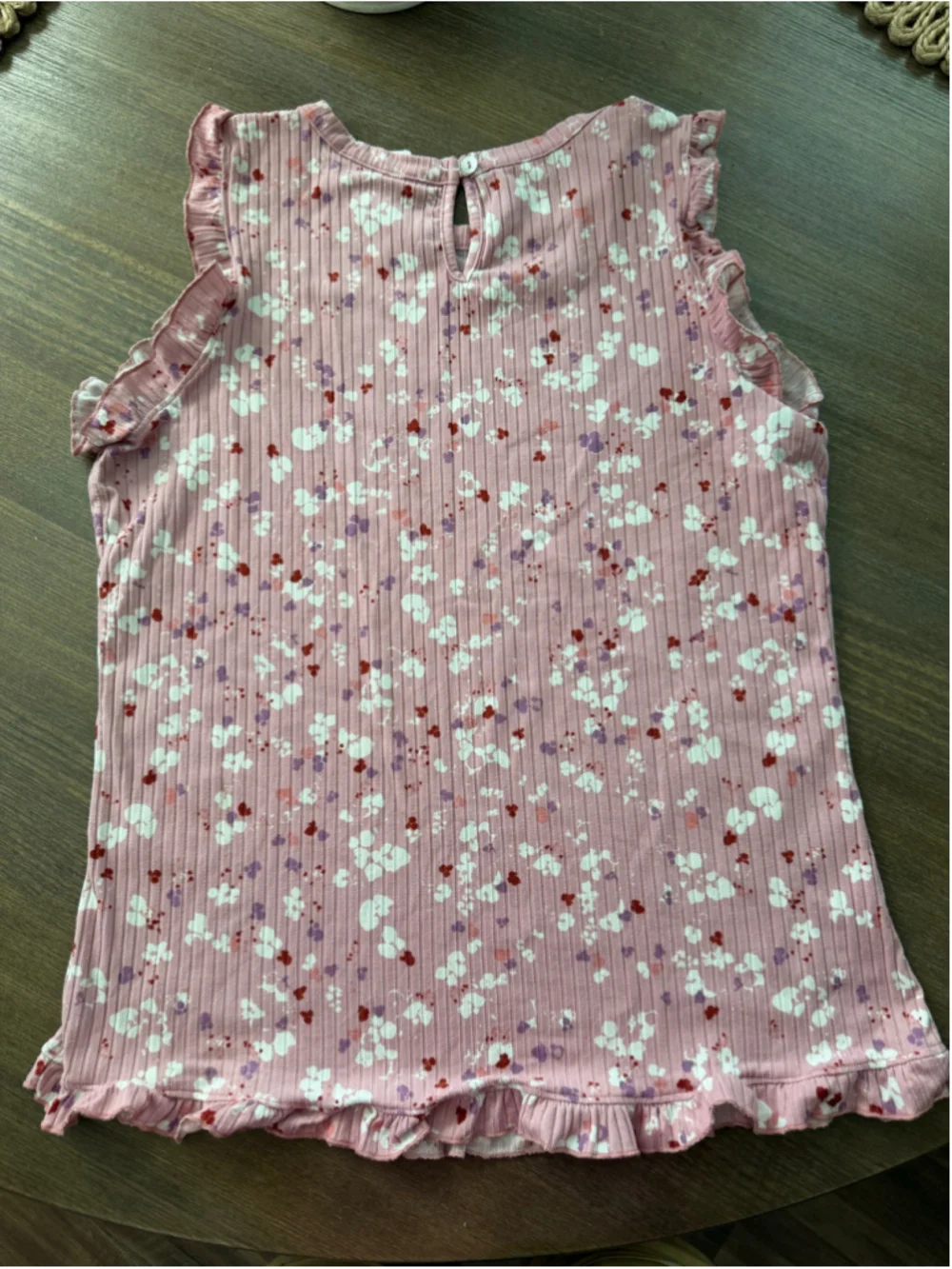 cha cha vente Floral Tank Top Size L Pink White. EUC